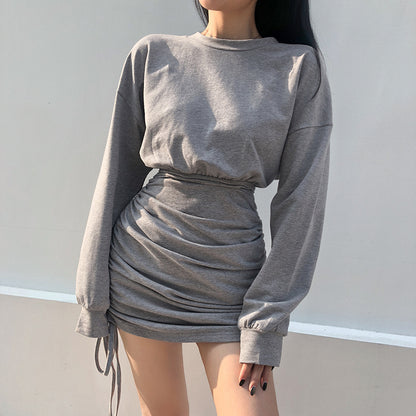 Fashion American Athleisure Pullover Sweater Dress
