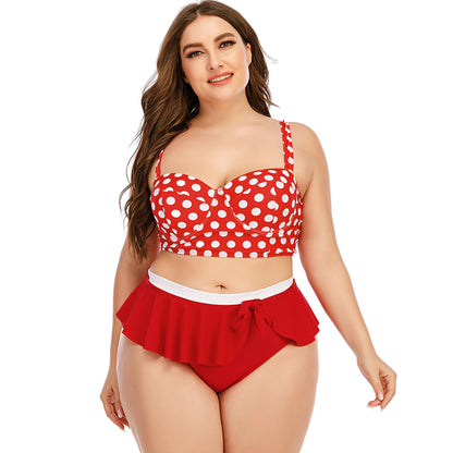 Large Plus Size Swimwear Female Push Up Bikini With Wave Women Bikini Set Two Pieces Swimsuit Bathing Suit Swim Beach Dress