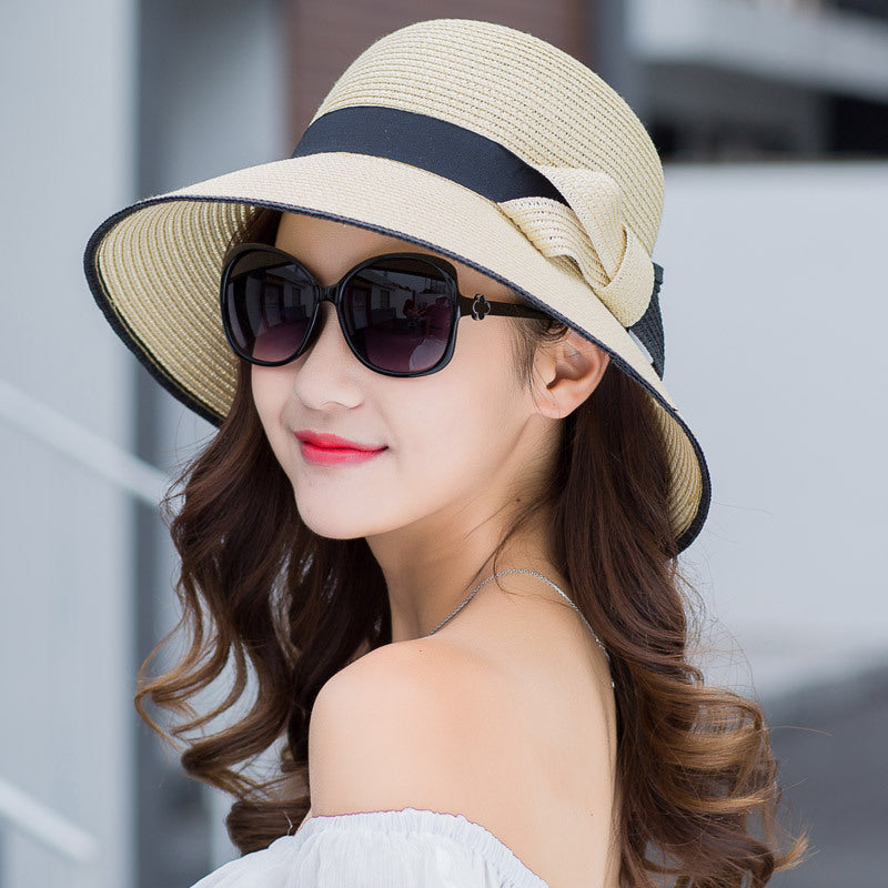 Korean Style Hat Women's Spring Summer Sun Hat Foldable