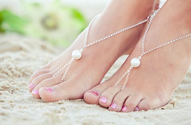 Cute Elegant Big Simulated-pearl Foot Jewelry Anklet Bracelet Simple Design Chain De Cheville Beach Anklet Accessories