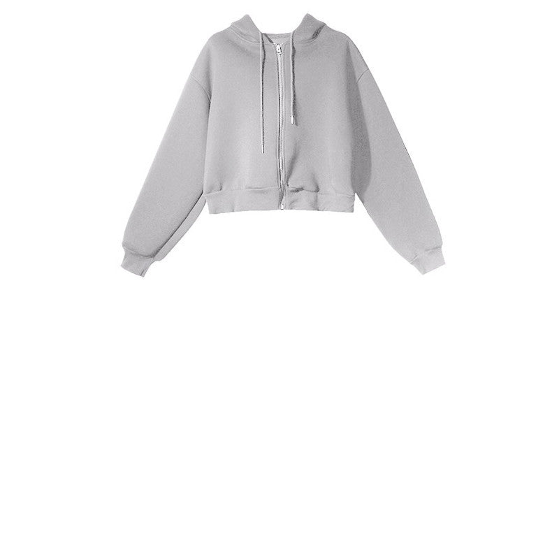 Long Sleeve Hooded Short Sweatshirt Retro Slim Pack Hip Dress Set