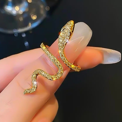 Rhinestone Snake Ring For Women Special-interest Design