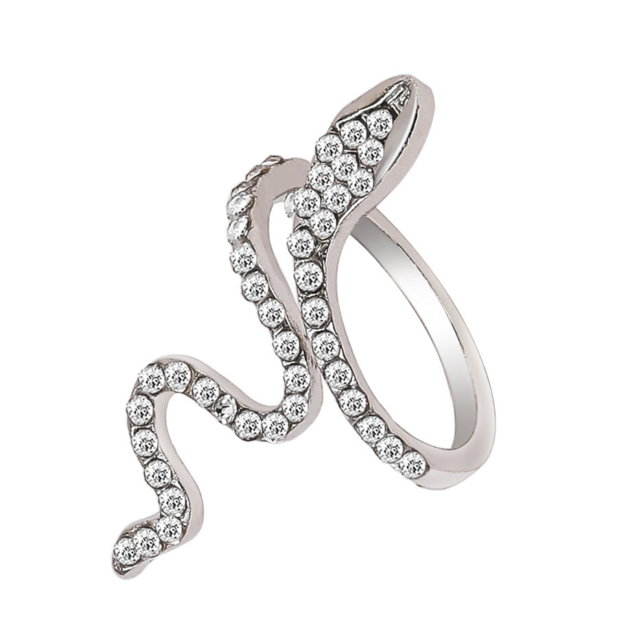 Rhinestone Snake Ring For Women Special-interest Design