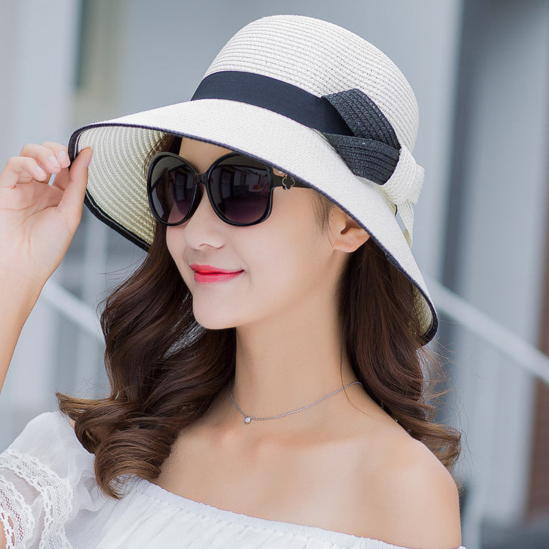 Korean Style Hat Women's Spring Summer Sun Hat Foldable